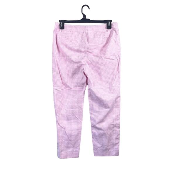Pink and White Checkered Perfect Crop Talbots Pants 10 - Picture 2 of 6